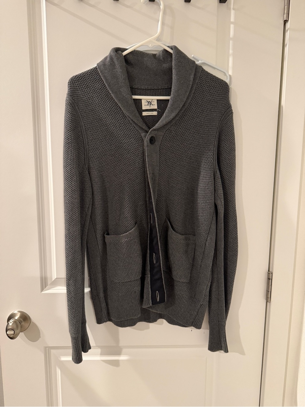 rag & bone Gray Shawl-Collar Cardigan Sweater - Men